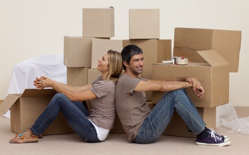 Removal van loading items for a same-day move in Sutton