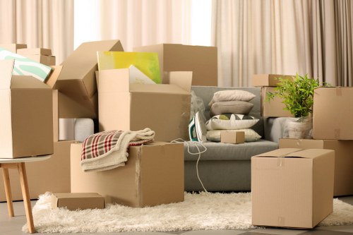 Office relocation setup with desks and equipment for a Sutton business move
