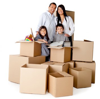 Household items being moved from a semi-detached home in Sutton